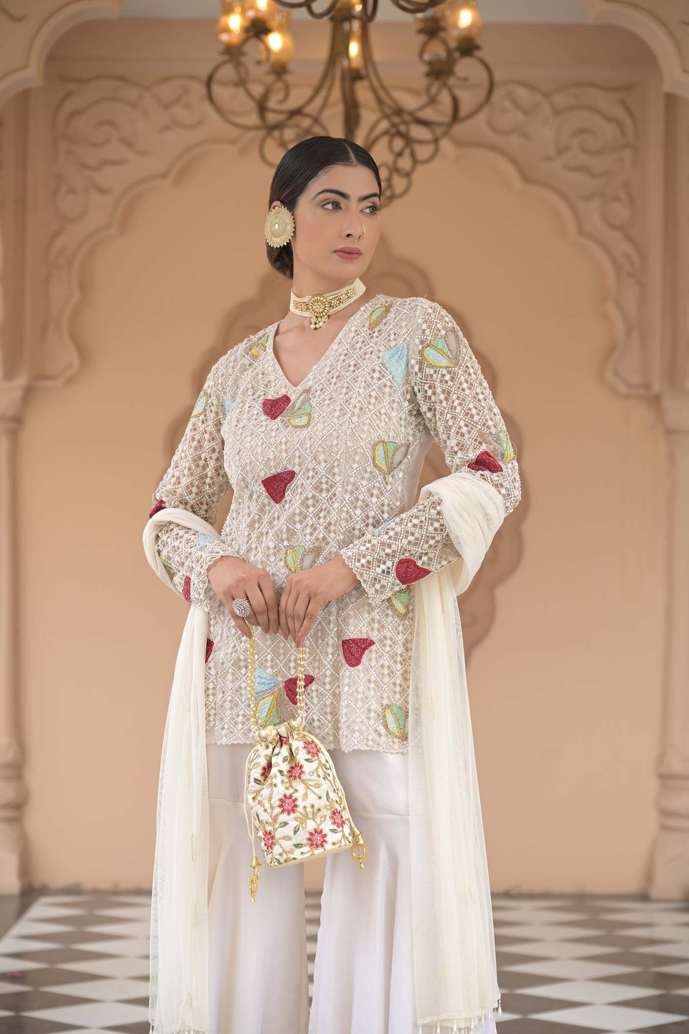 Ivory Dream Sharara Set