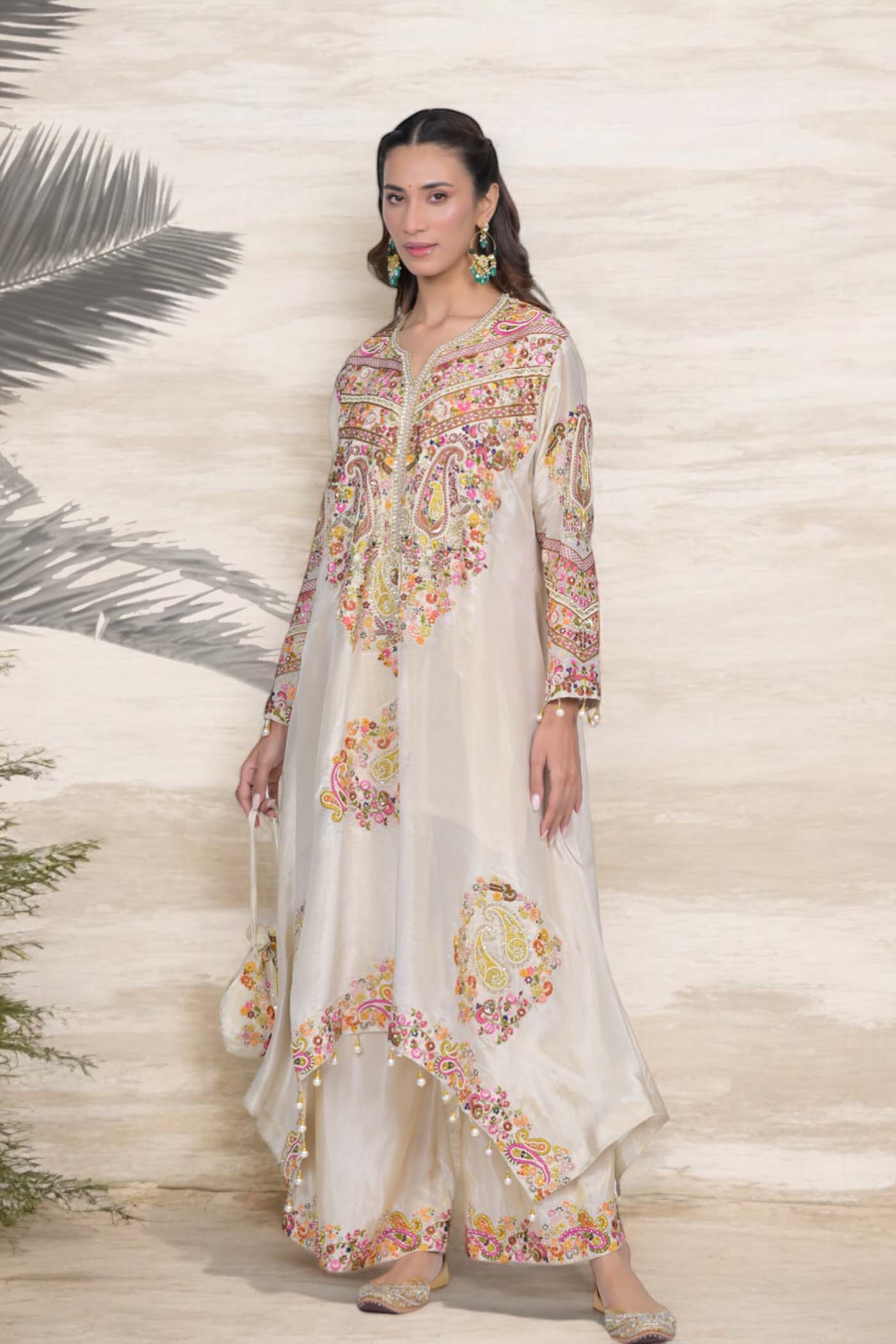 Celestial Mirage Strappy Top and Dhoti Skirt Set