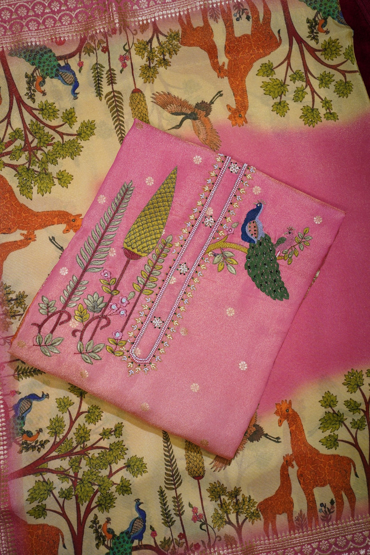 Pink Tissue Suit Set