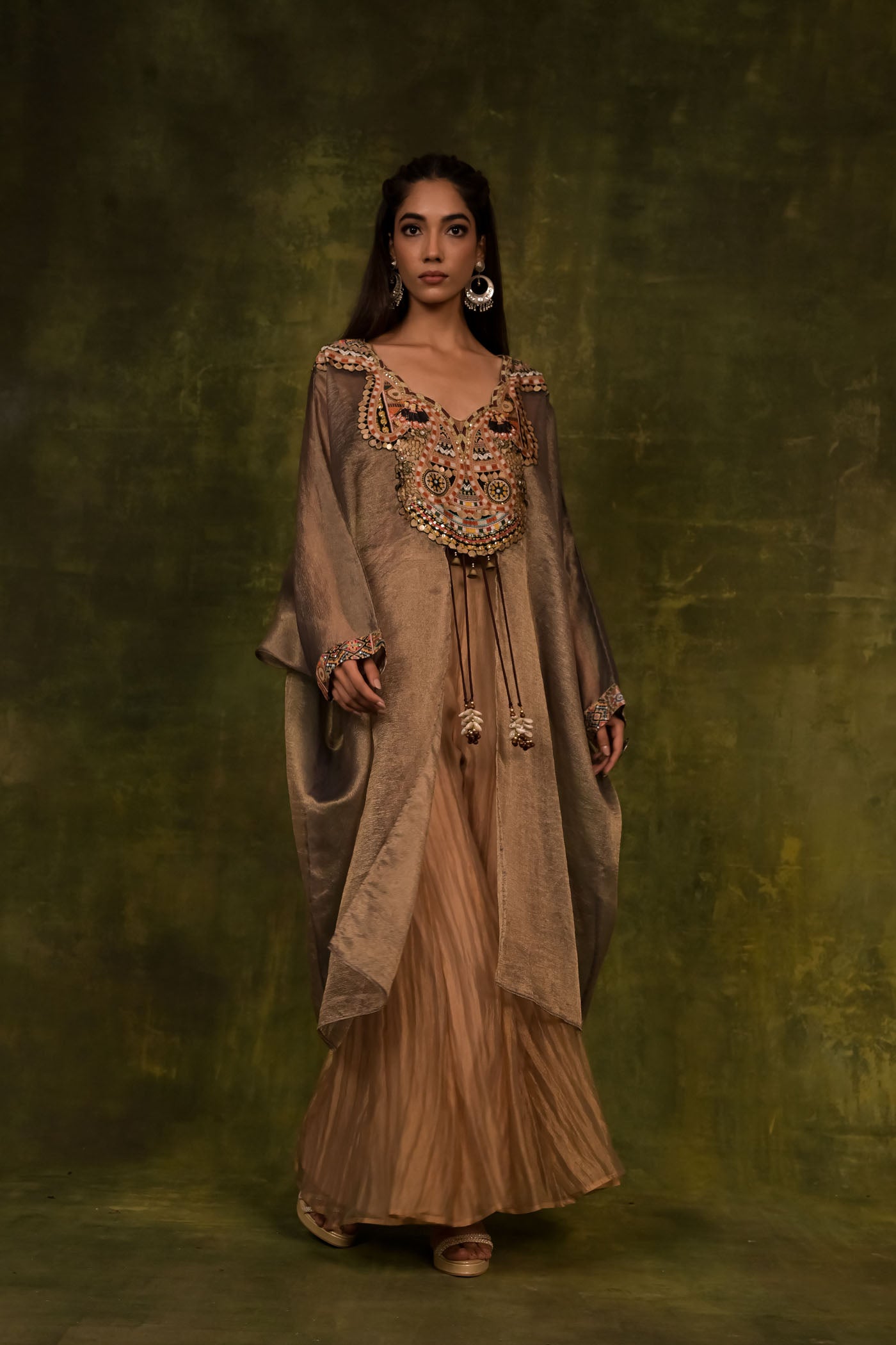 Beautiful party wear Crop top with kaftan chokha