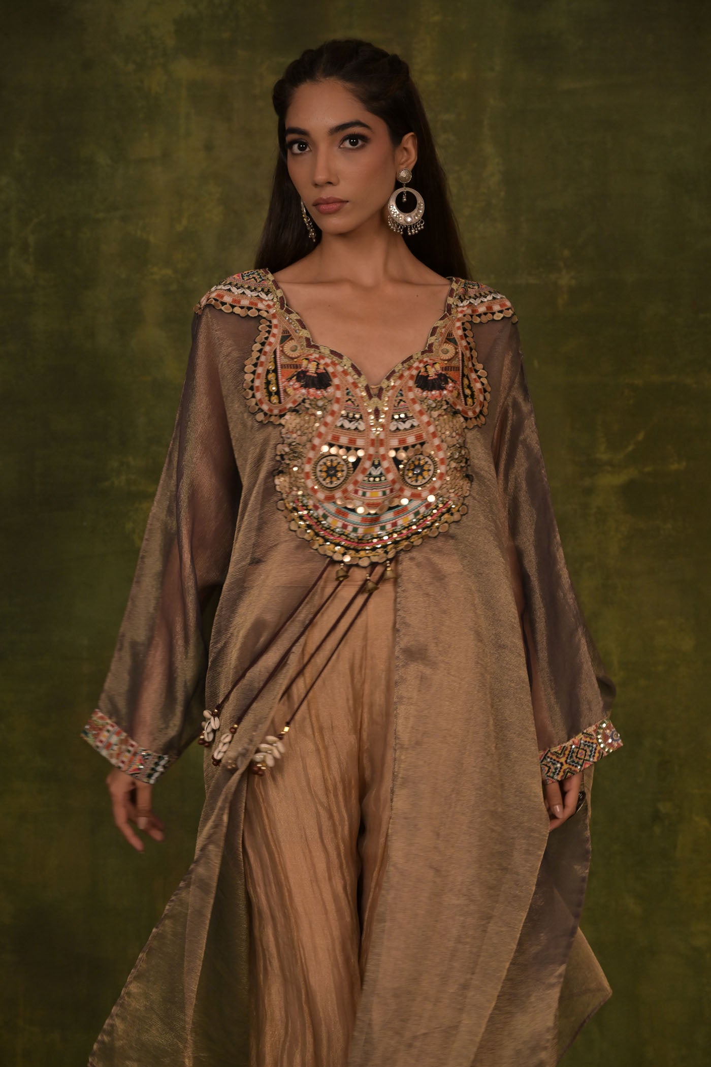 Beautiful party wear Crop top with kaftan chokha