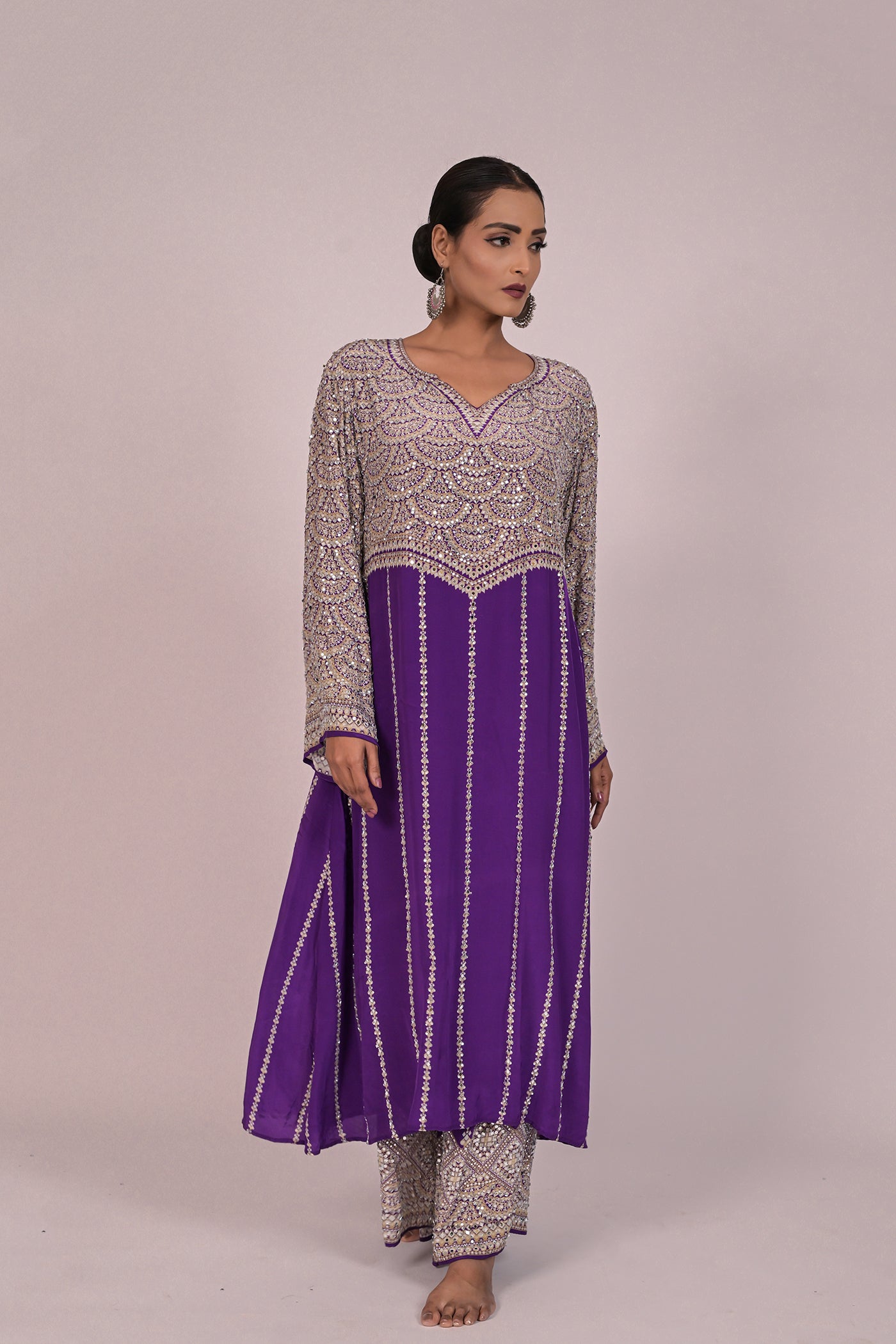 Royal Amethyst Embellished Kurta Set