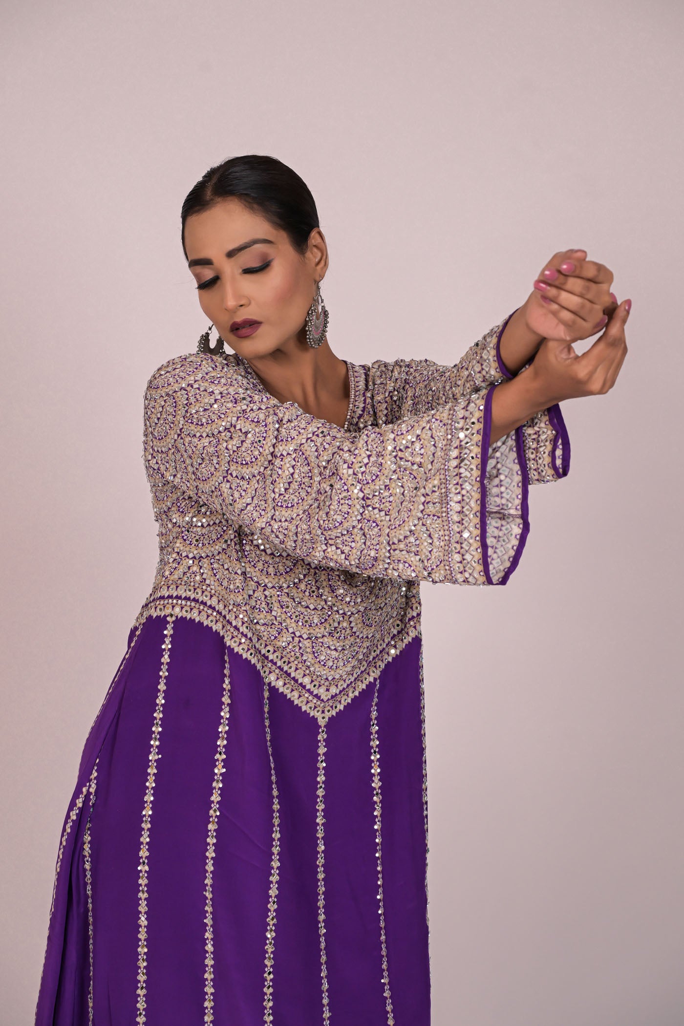 Royal Amethyst Embellished Kurta Set