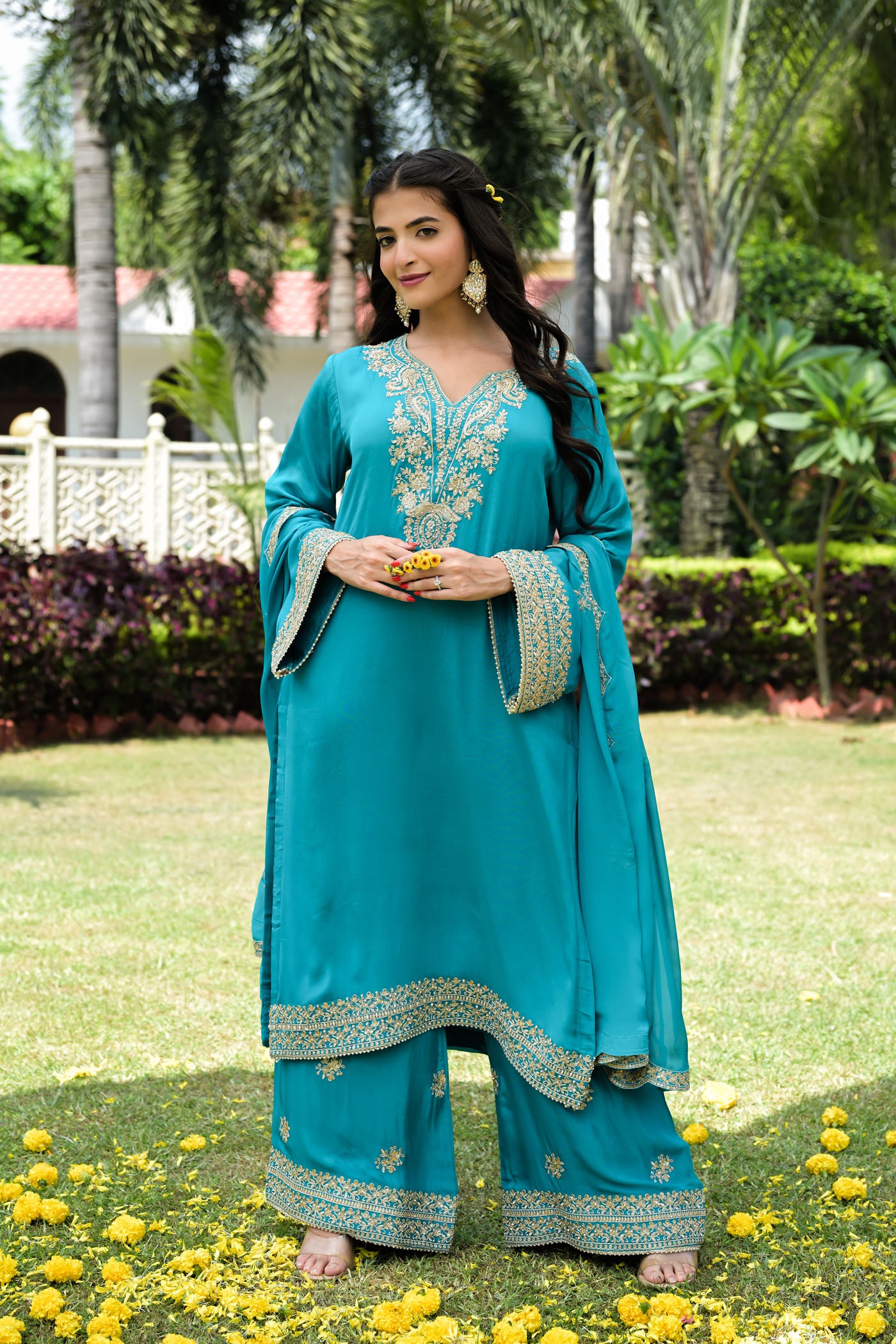 Mint Whisper Embroidered kurta Set