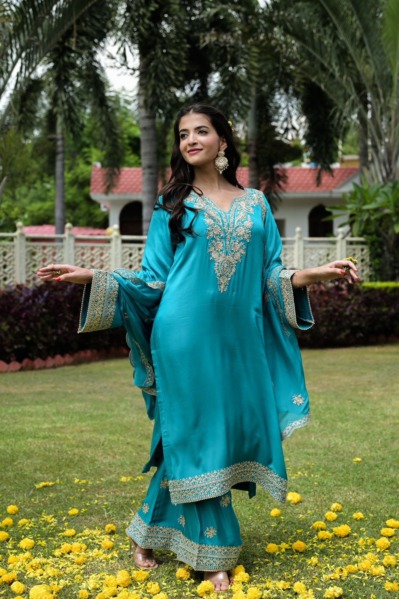 Mint Whisper Embroidered kurta Set