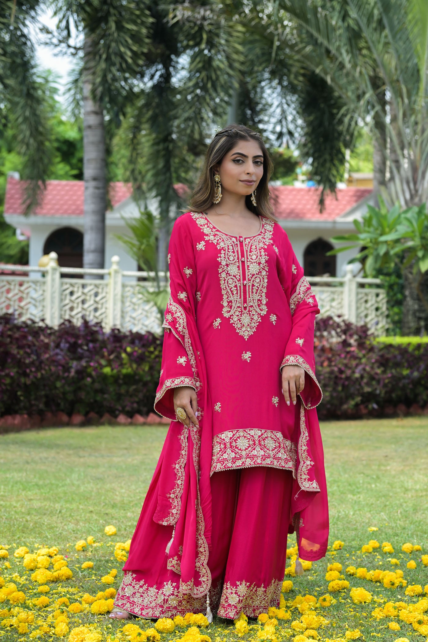 Pink Embroidered Kurta Set