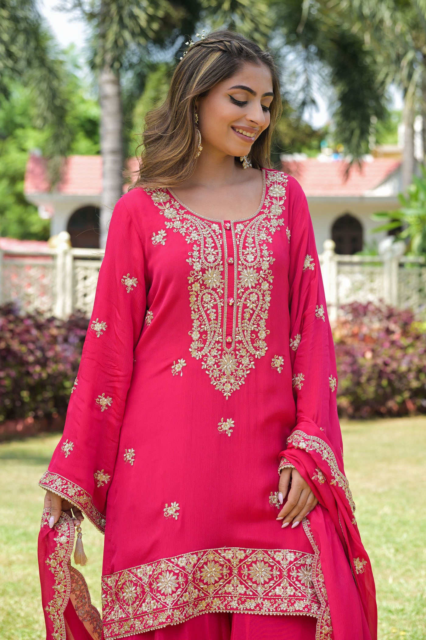 Pink Embroidered Kurta Set