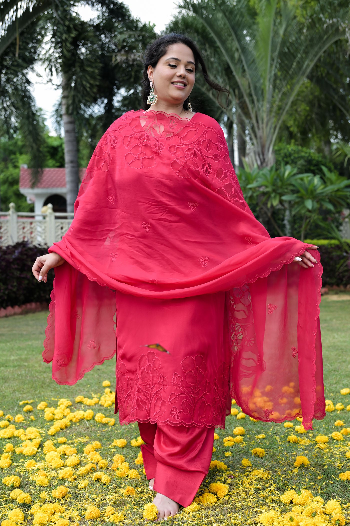 Scarlet Bloom Kurta Set