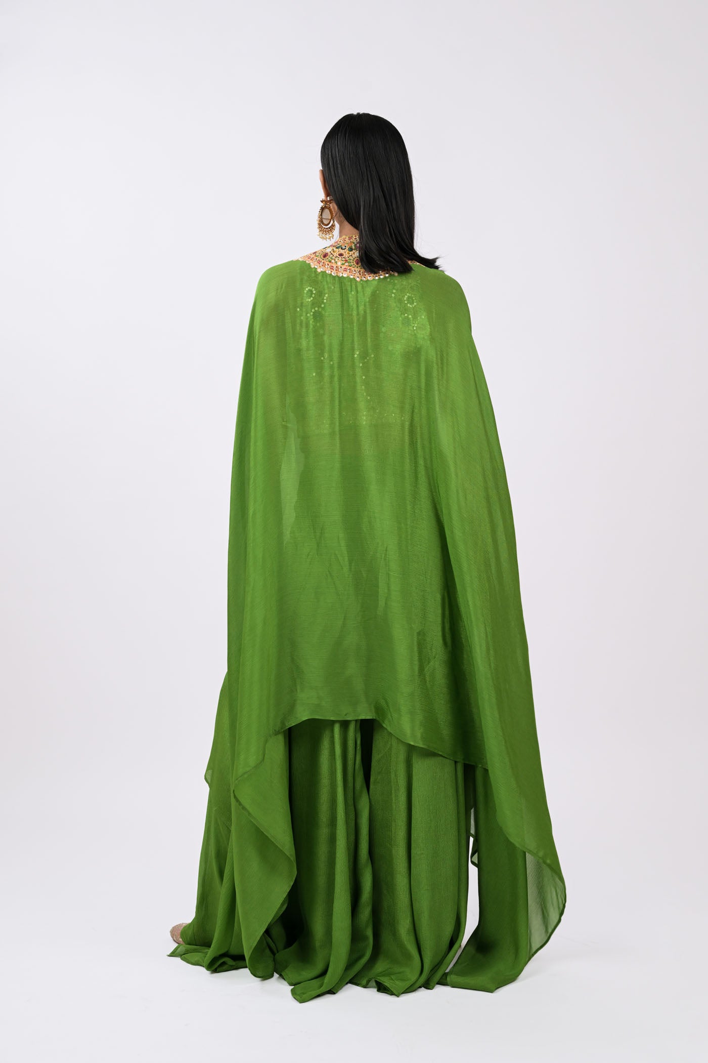 Rangrez Noor Cape Green Co-Ord Set