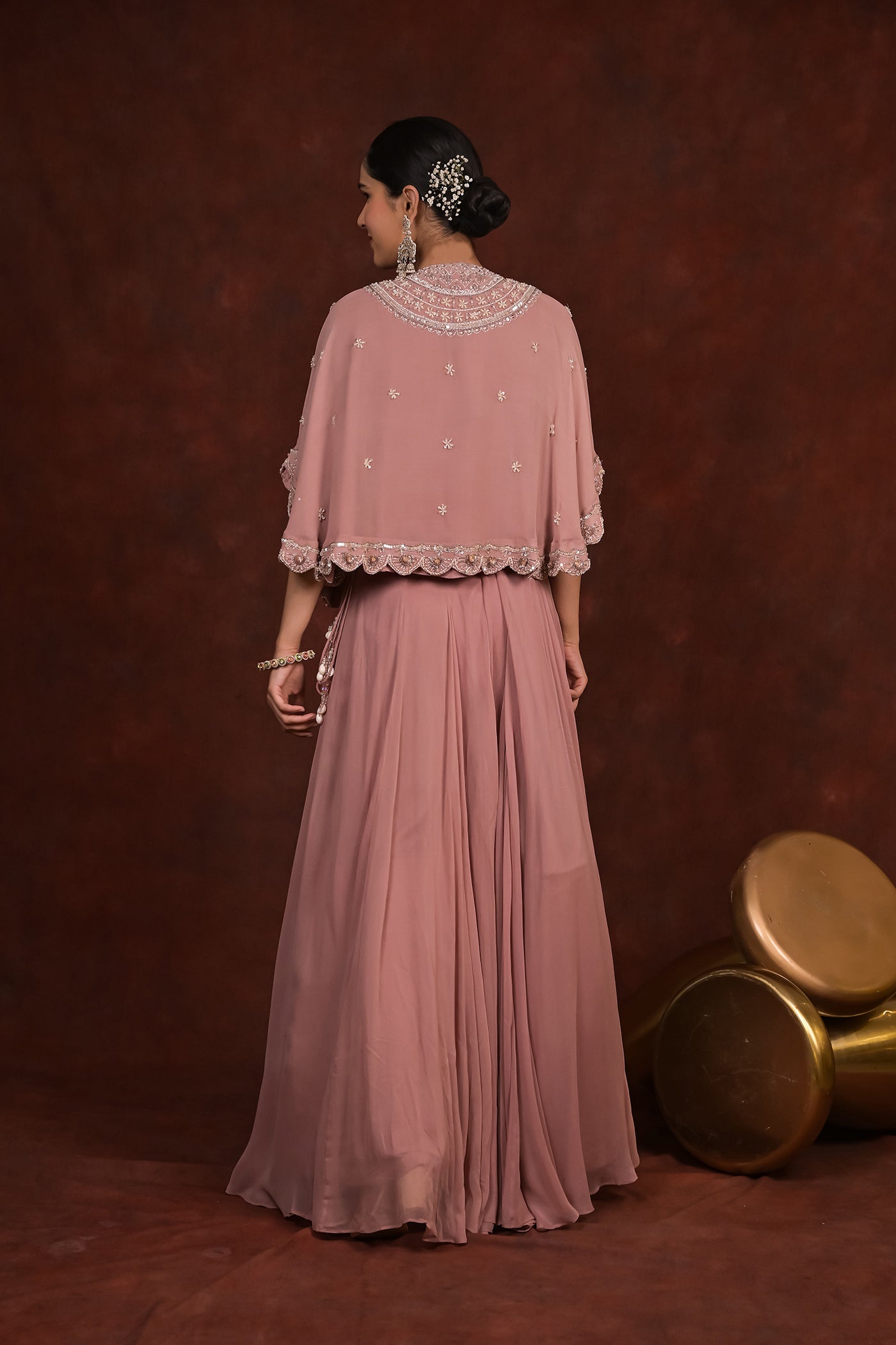 Rosewood Glam Cape & Skirt Set