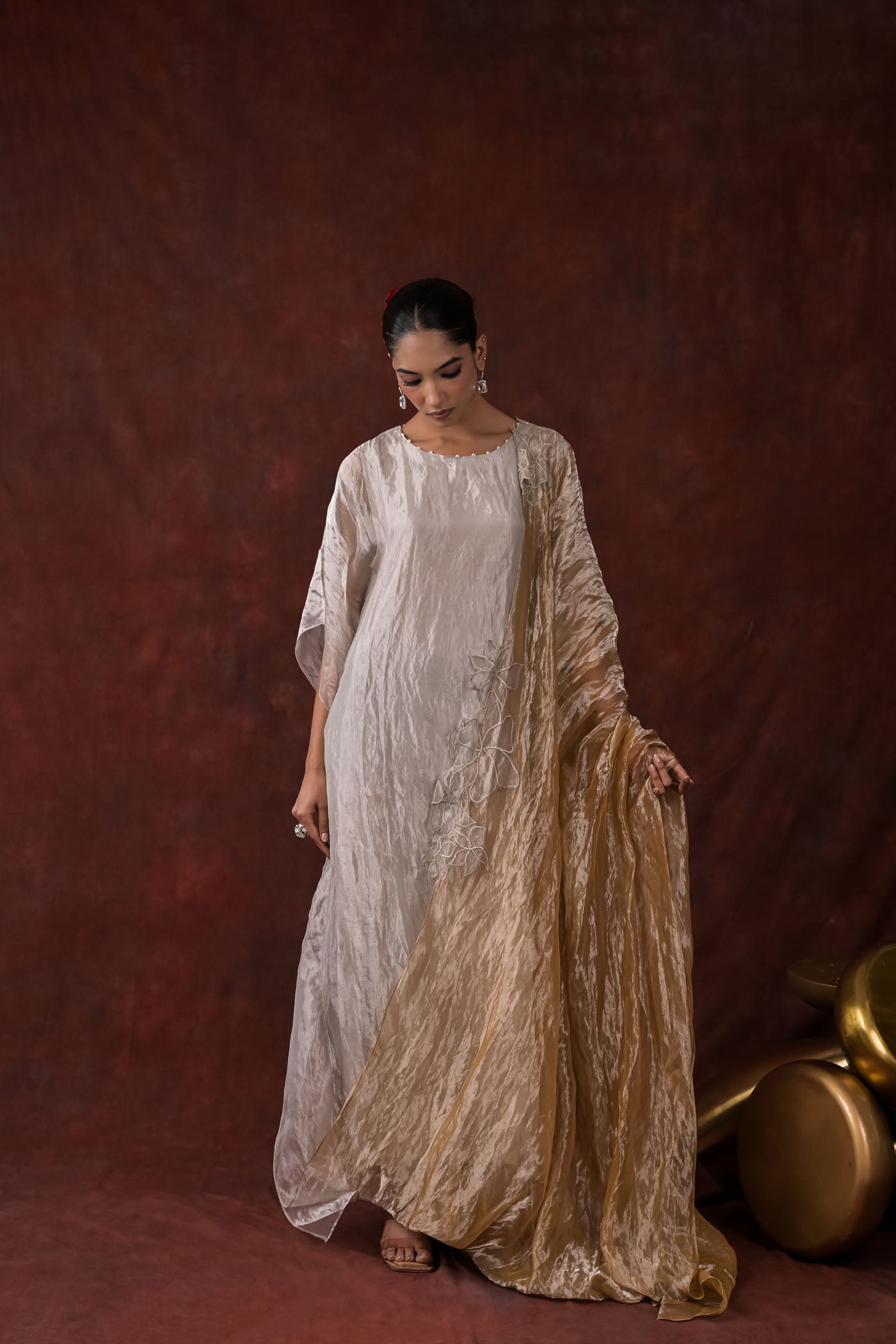 Gilded Whisper One-Piece flow Dress