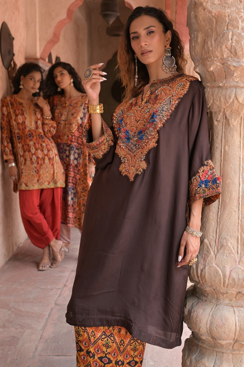 Deep Chocolate Kurta & Trousers