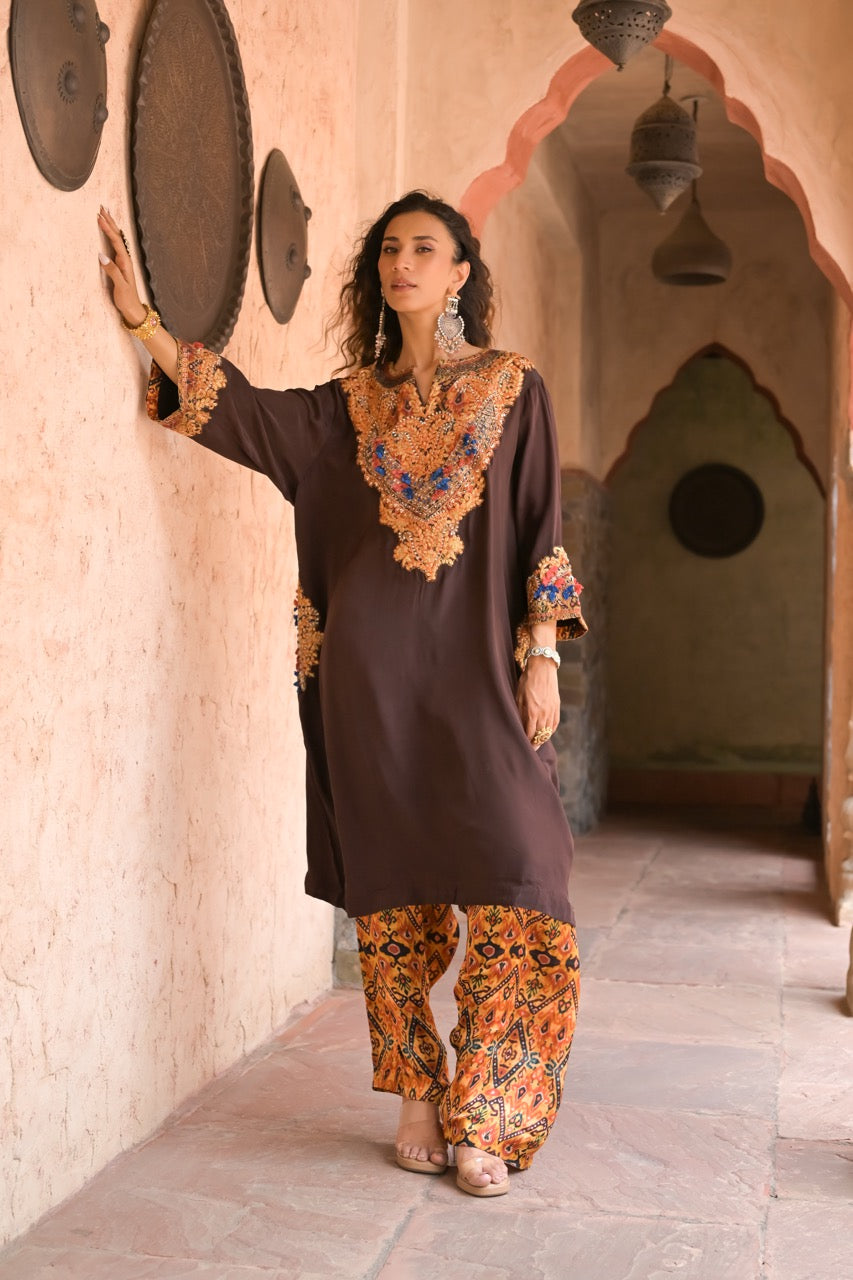 Deep Chocolate Kurta & Trousers