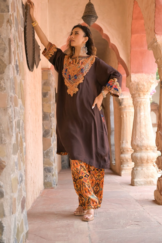 Deep Chocolate Kurta & Trousers