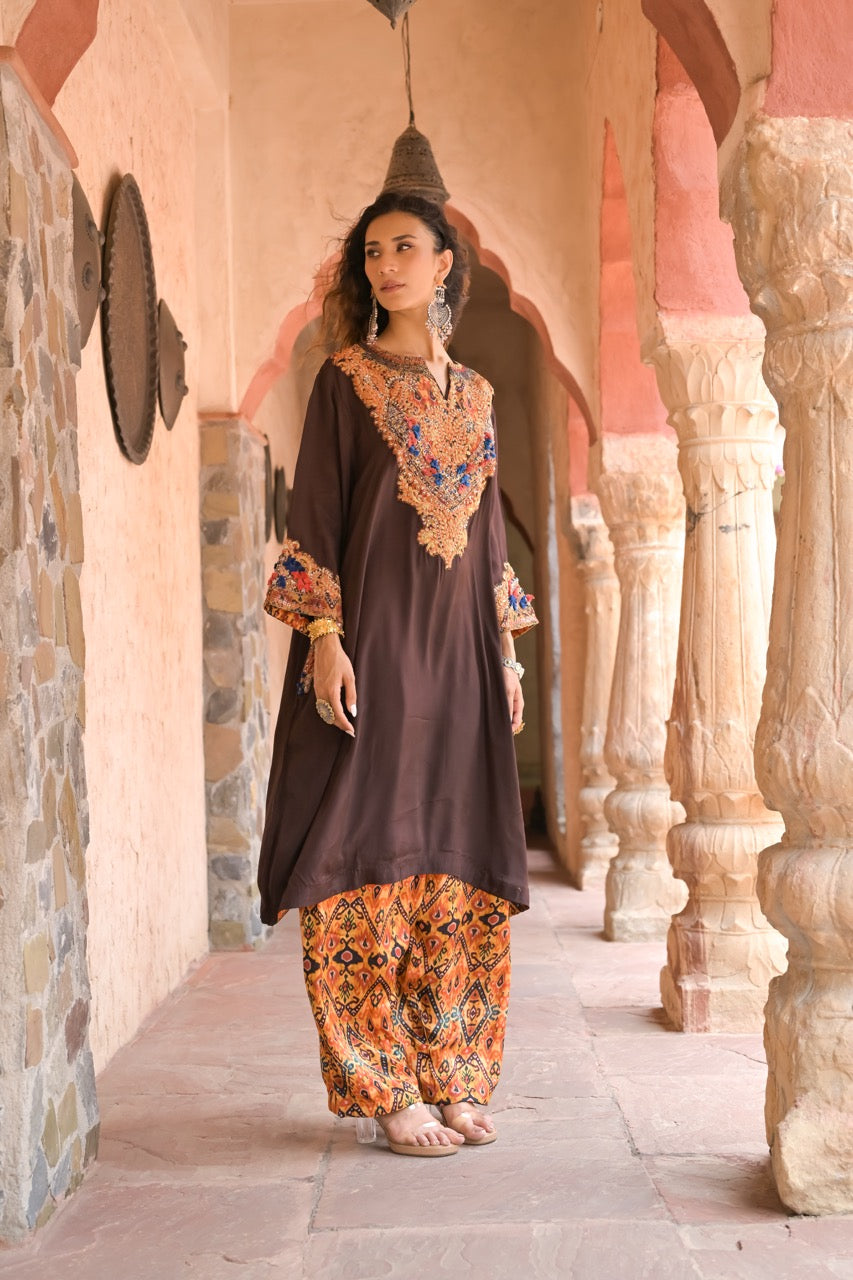 Deep Chocolate Kurta & Trousers