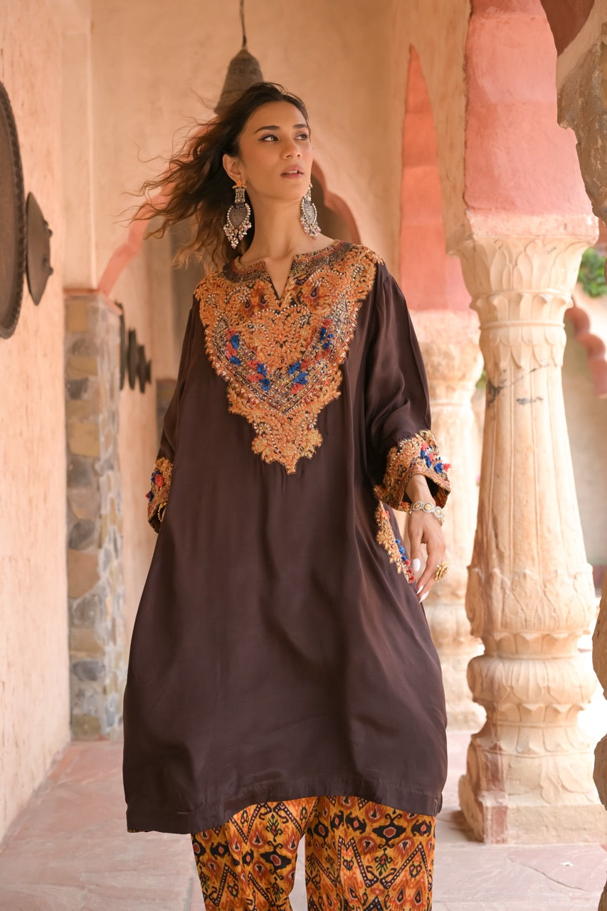 Deep Chocolate Kurta & Trousers