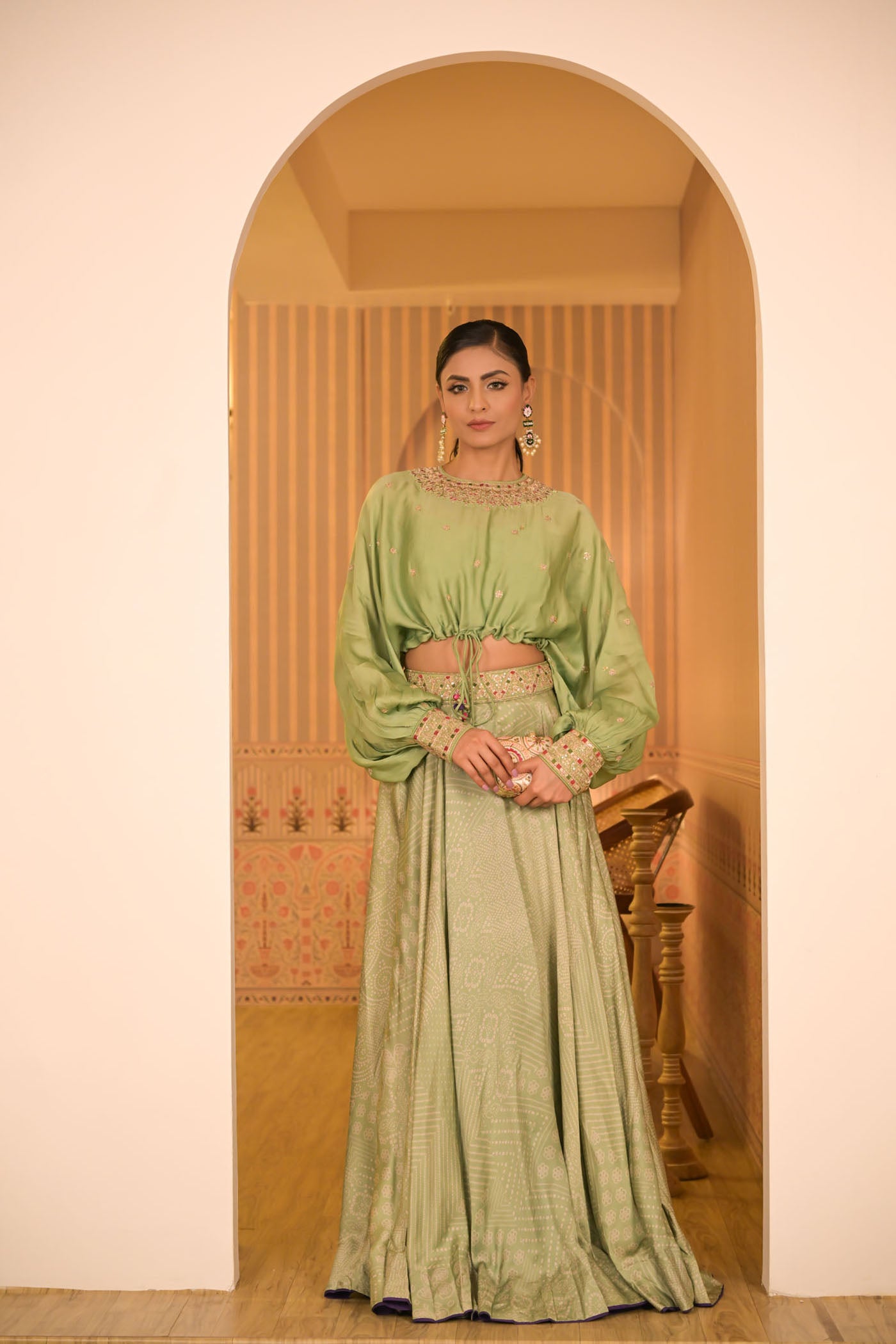 Mint Green Top & Skirt Set