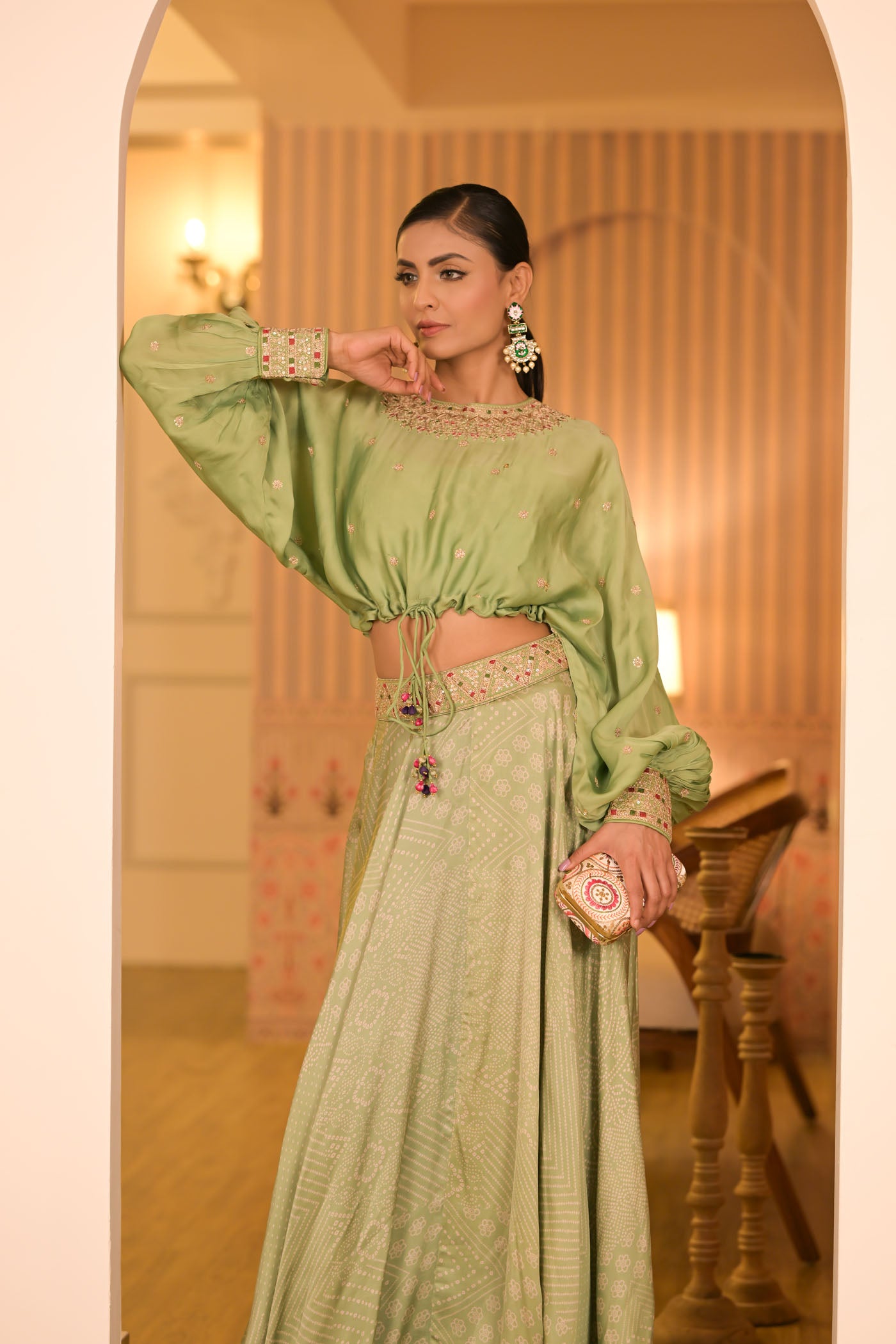 Mint Green Top & Skirt Set