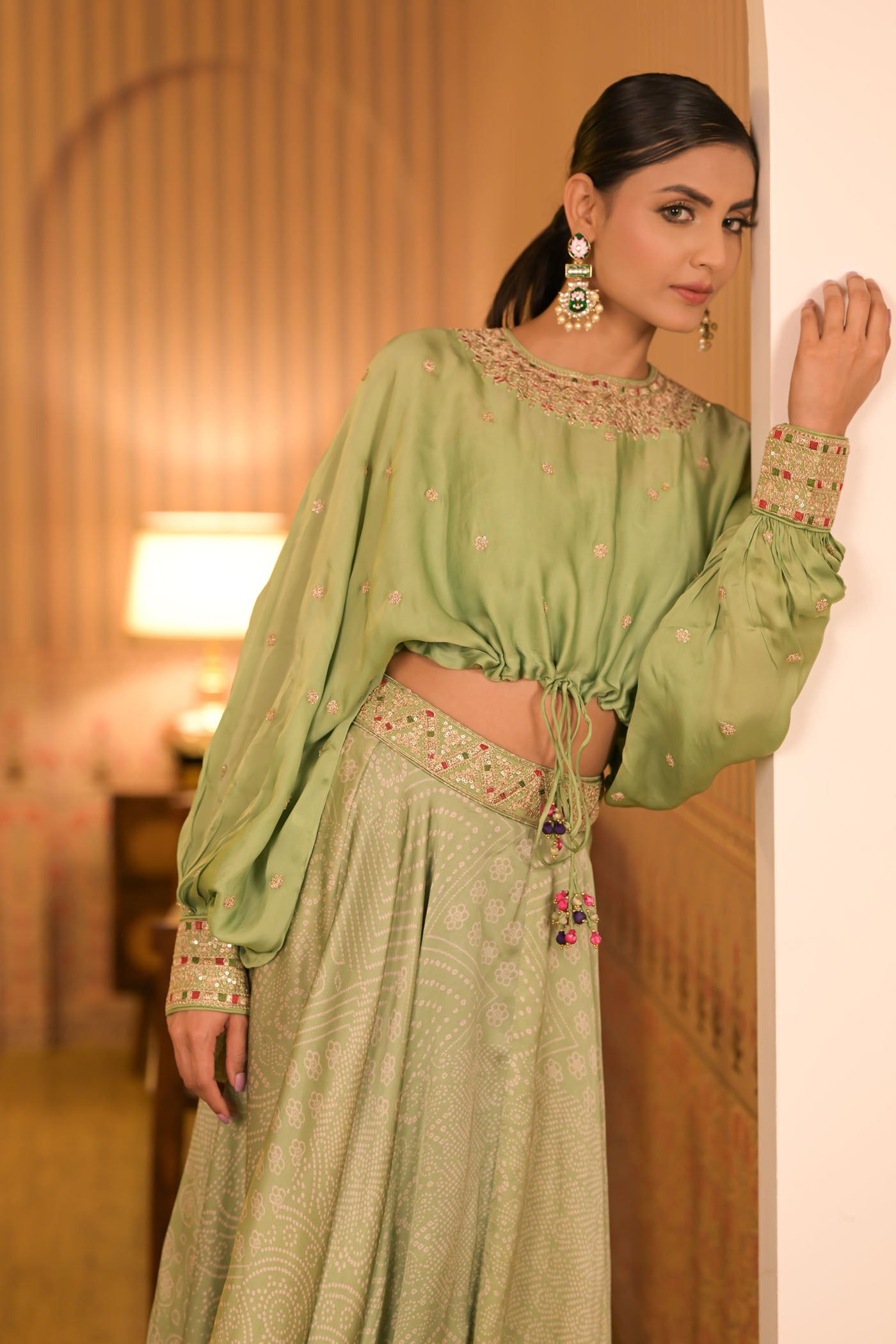 Mint Green Top & Skirt Set