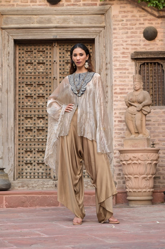 Sand Drape Dhoti Cape Set
