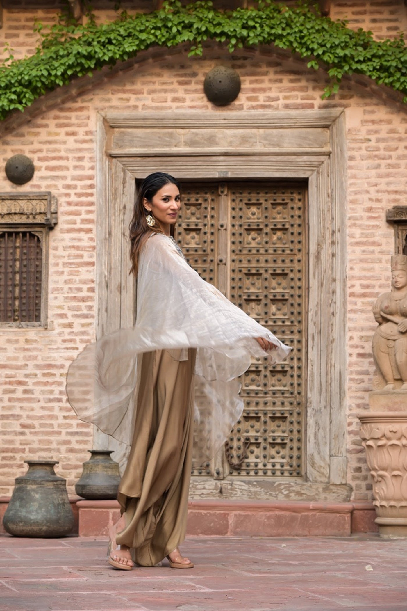 Sand Drape Dhoti Cape Set