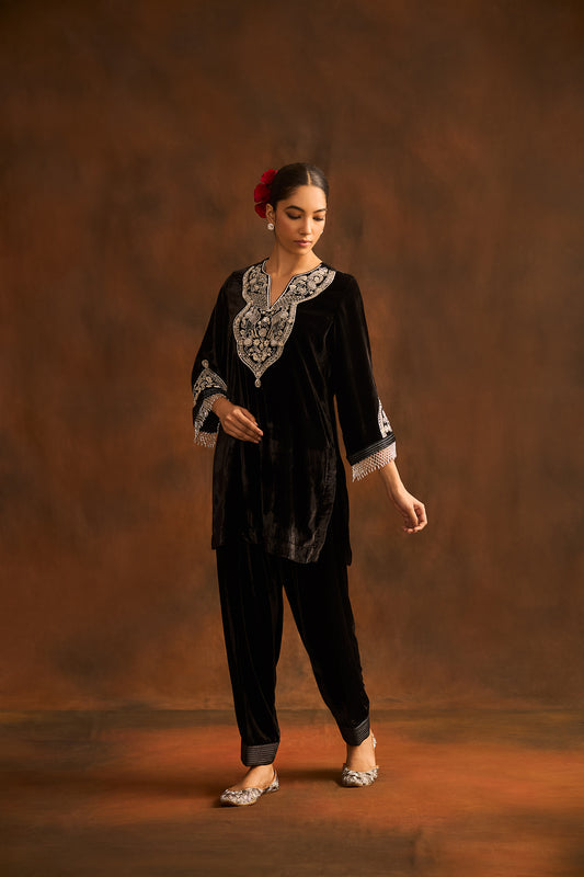 Anam black coord with salwar set
