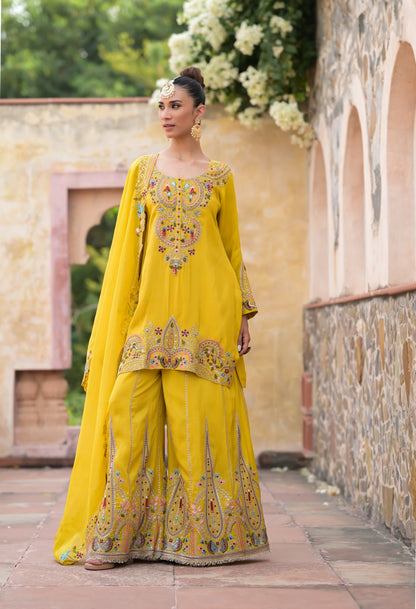 Mustard Gharara Set