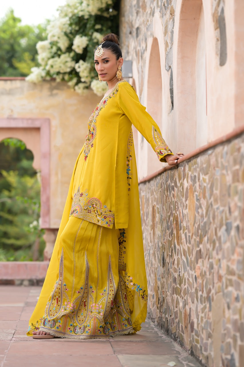 Mustard Gharara Set