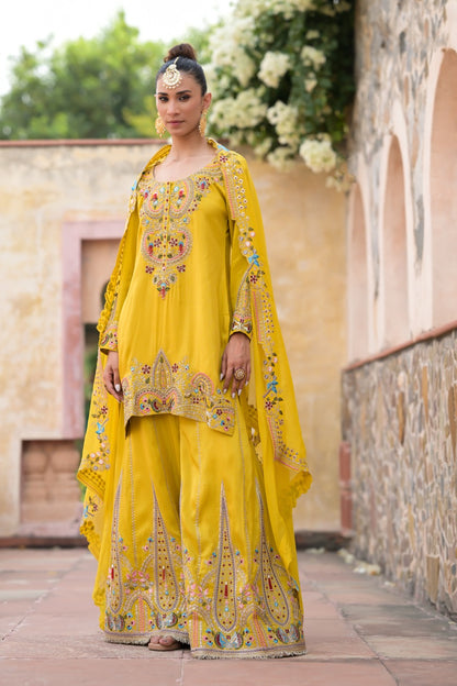 Mustard Gharara Set