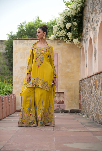 Mustard Gharara Set