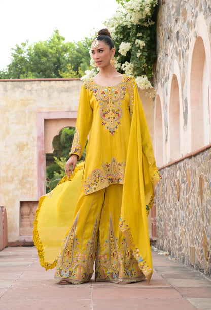 Mustard Gharara Set