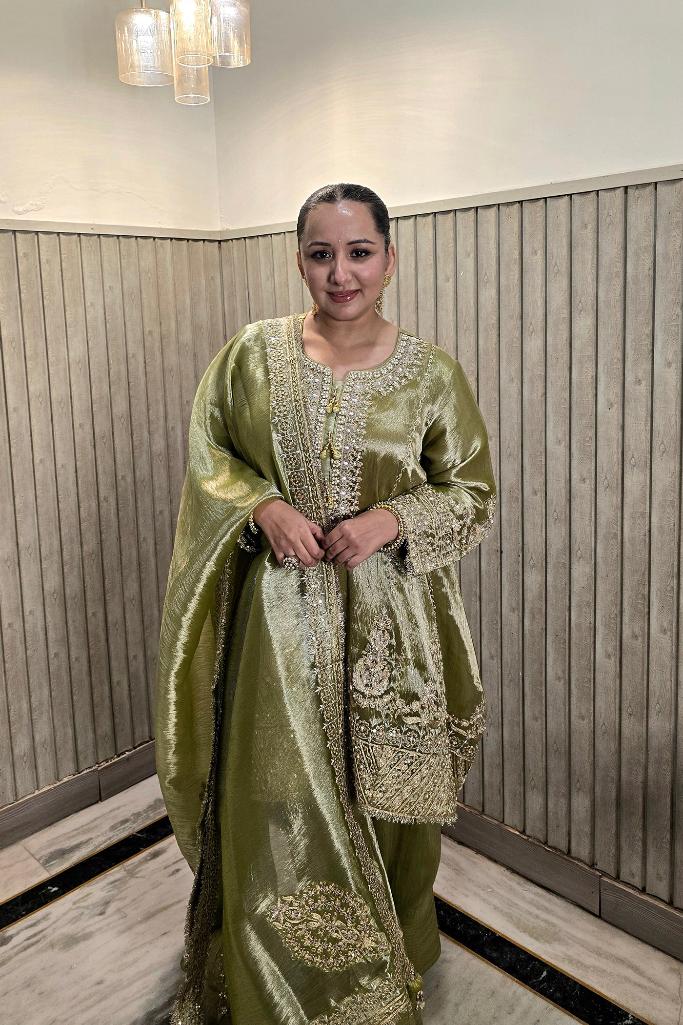 Ruby Bhatiya In Zehra Olive Embroidered Kurta Set