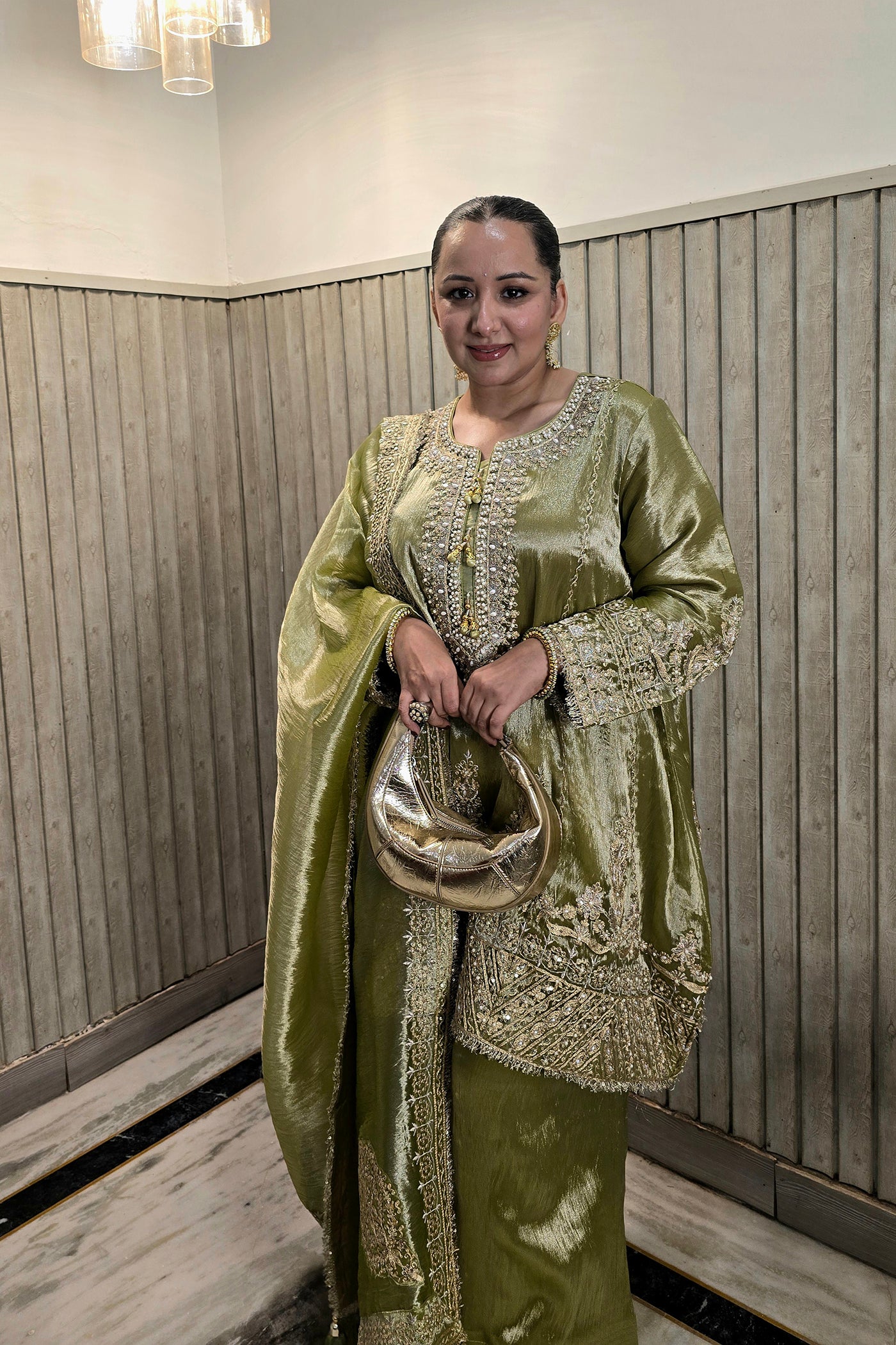 Ruby Bhatiya In Zehra Olive Embroidered Kurta Set