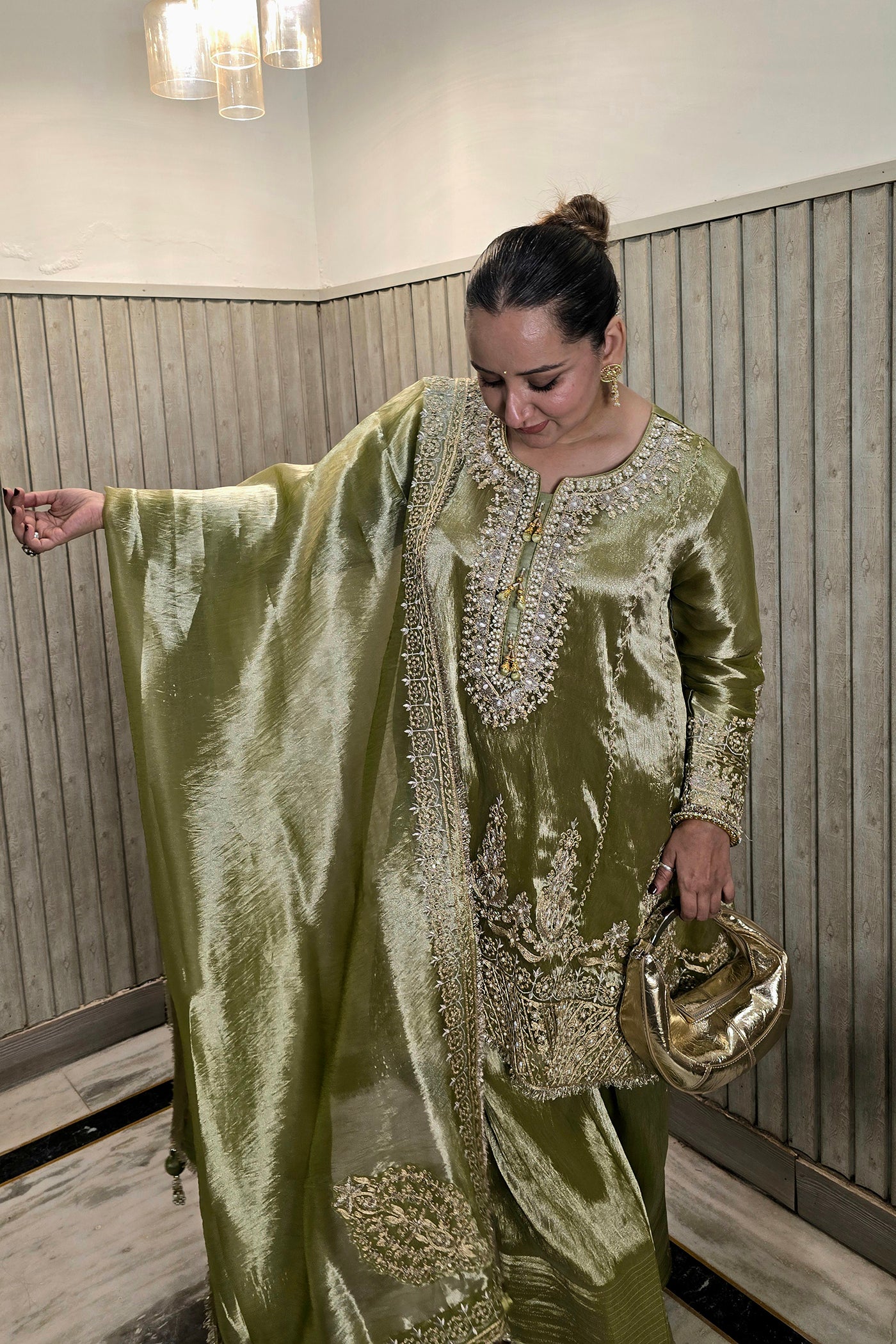 Ruby Bhatiya In Zehra Olive Embroidered Kurta Set