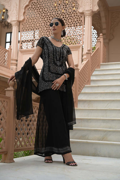 Noir Splendor Sharara Set