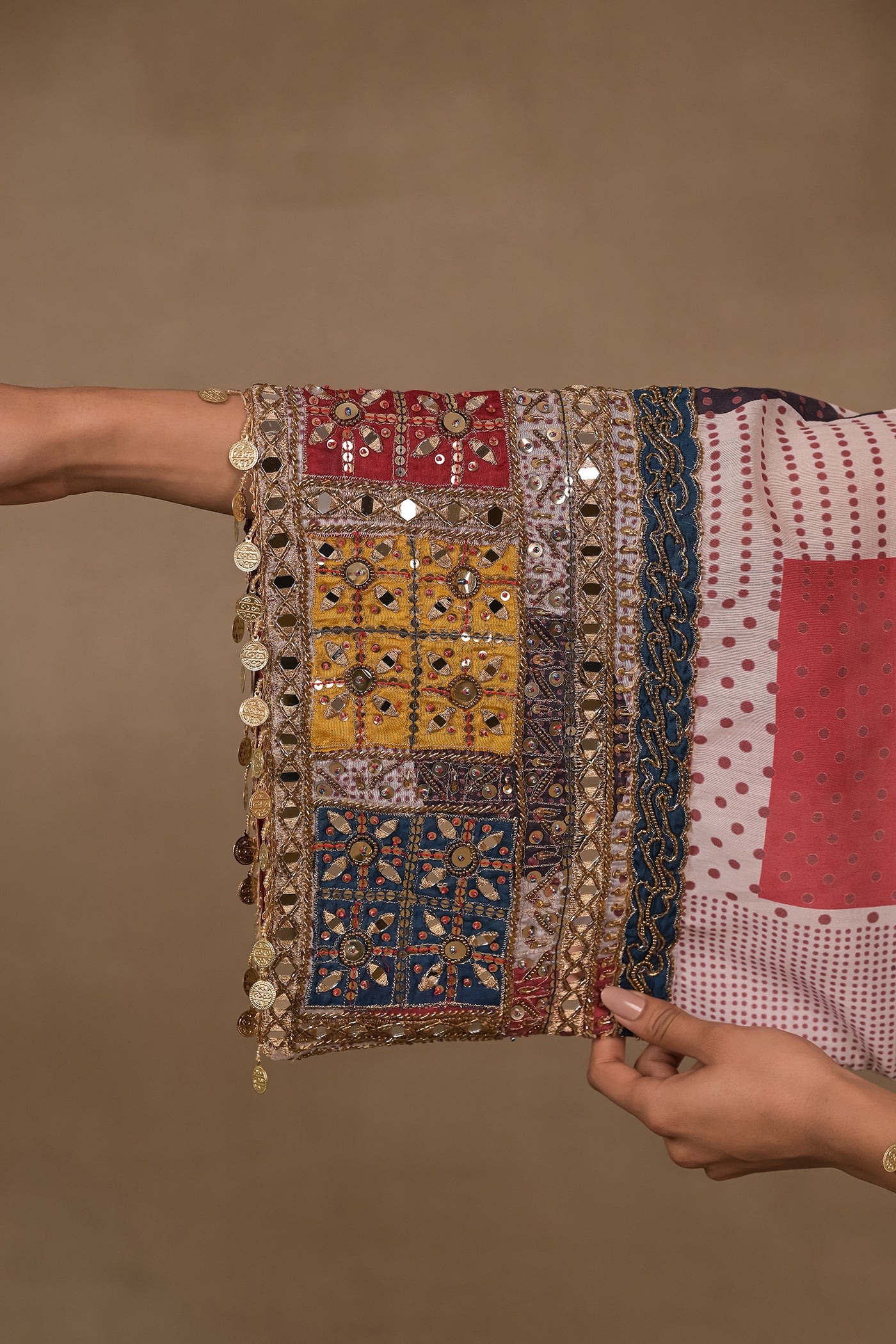 Ruby Patchwork Embellished Kaftan