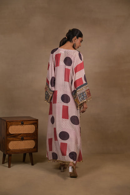 Ruby Patchwork Embellished Kaftan