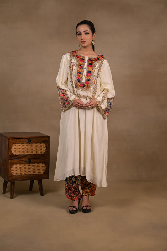 Ivory Tassel Charm Kurta Set