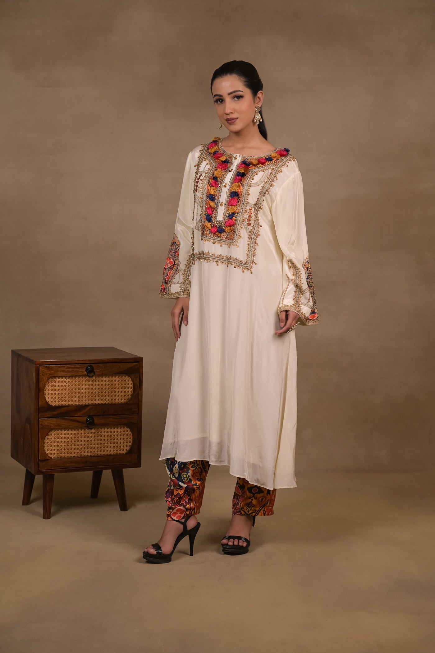Ivory Tassel Charm Kurta Set
