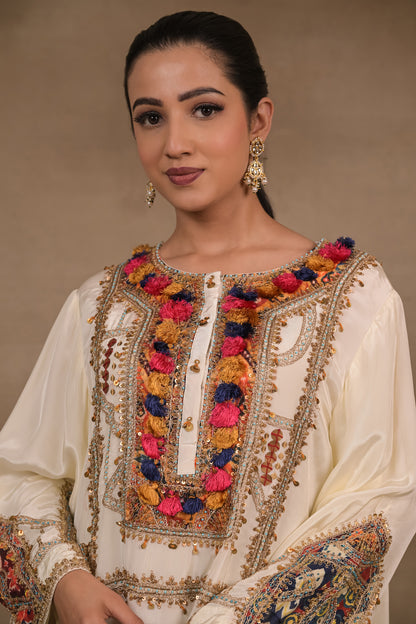 Ivory Tassel Charm Kurta Set