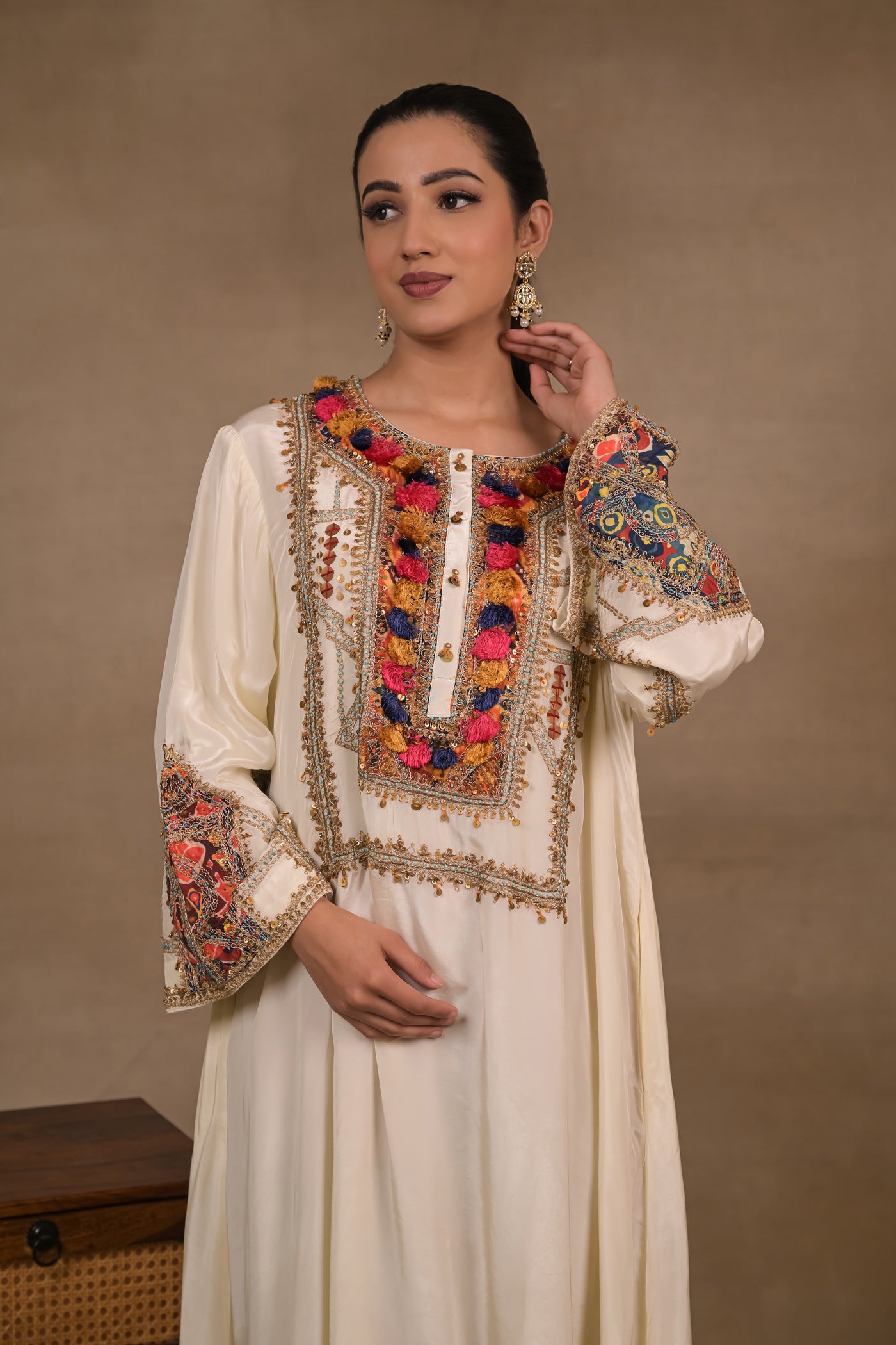 Ivory Tassel Charm Kurta Set