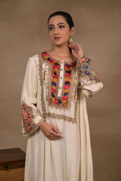 Ivory Tassel Charm Kurta Set