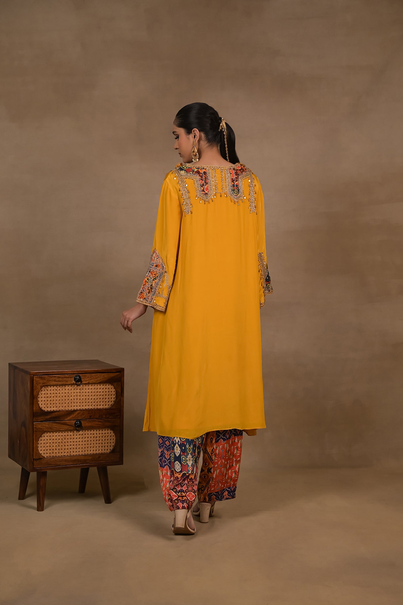 Mustard Tassel Charm Kurta Set