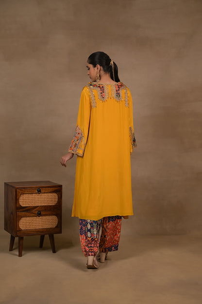 Mustard Tassel Charm Kurta Set
