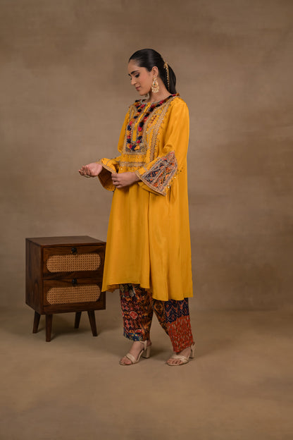 Mustard Tassel Charm Kurta Set
