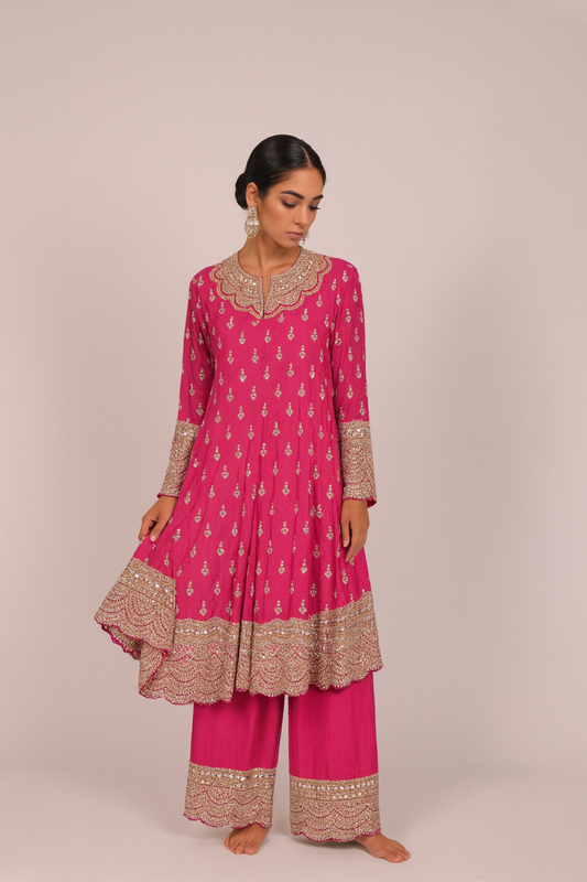 Royal Amethyst Handcrafted Kurta Set - Pink