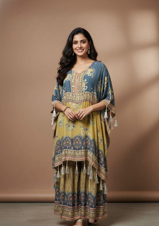 Meadow Breeze Printed Kaftan Set