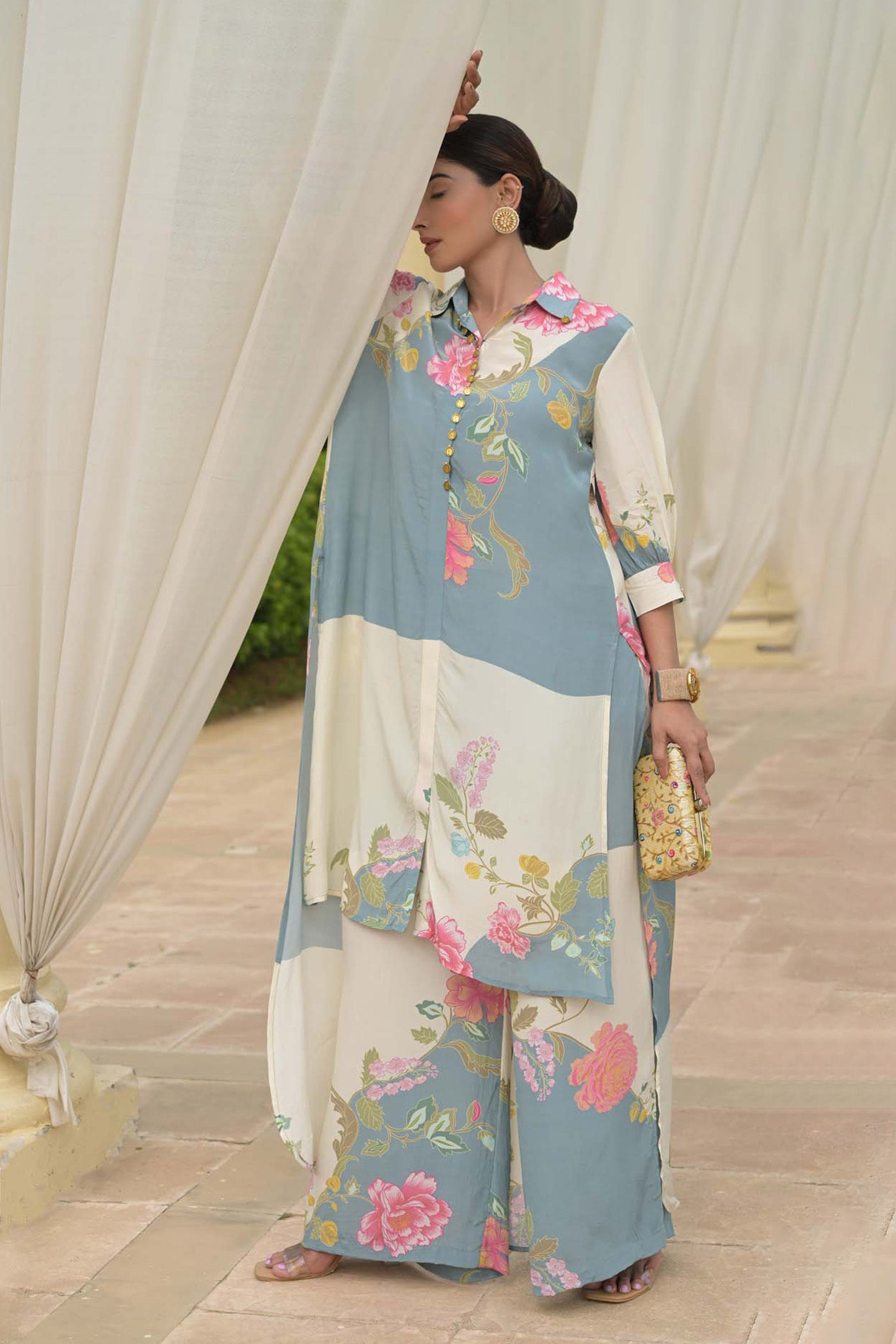 Azure Bliss Kurta Plazo Set