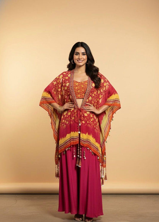 Sunset Bloom Printed Kaftan Co-ord Set