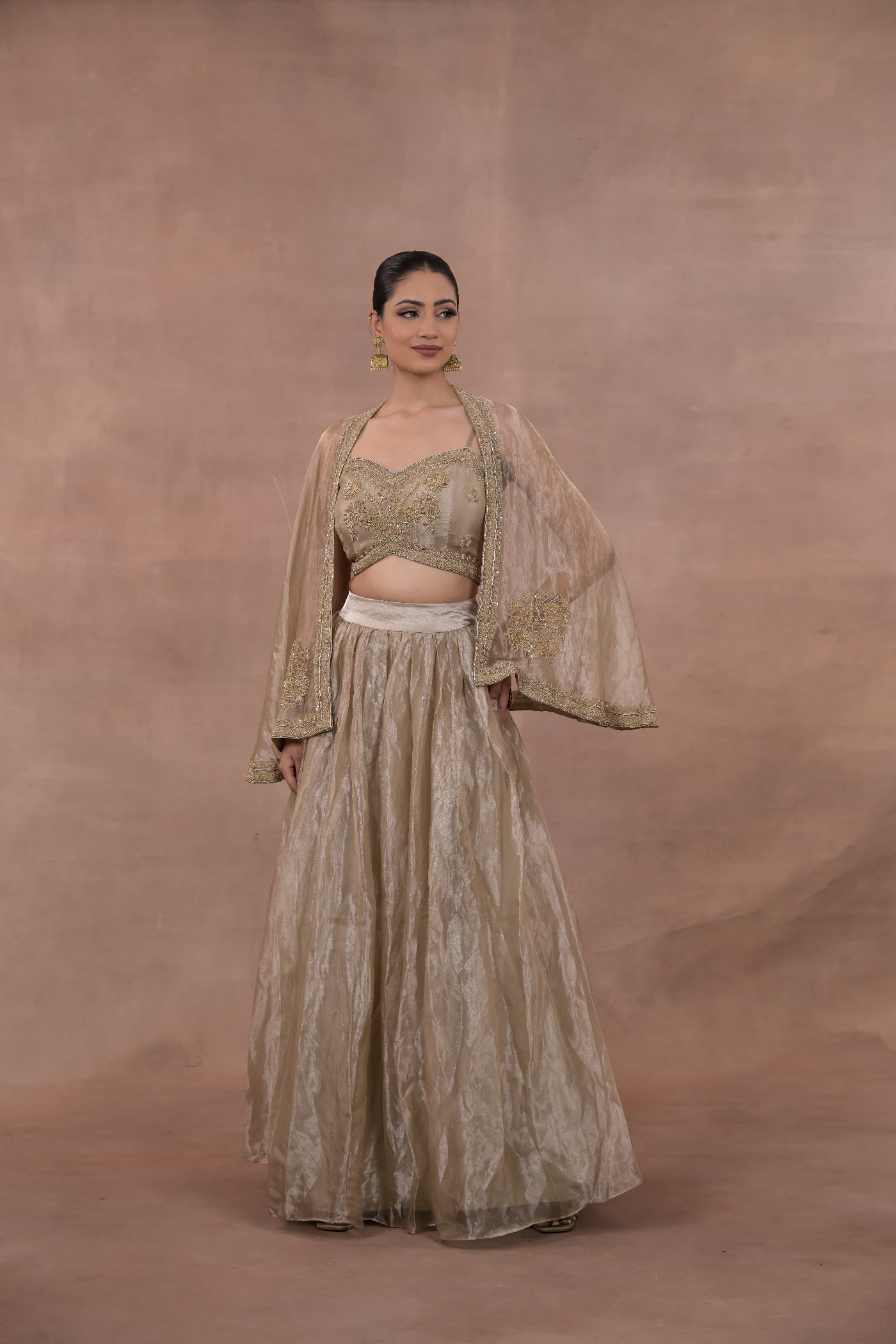 Aurelia Crushed Tissue Lehenga